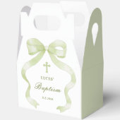 Elegant Green Bow Baptisse Gable Geschenkschachtel (Offen)