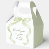 Elegant Green Bow Baptisse Gable Geschenkschachtel (Rückseite)