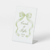 Elegant Green Bow Cards & Gifts Sockelschild (Vorderseite)