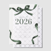 Elegant Green Bow Graduation Party Pergament Einladungen (Versetzt (Einladung))