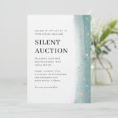 Elegant Green Brush Stroke Gala & Silent Auction Einladung (Stehend Vorderseite)