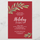 Elegant Green Budget Roter Urlaub Einladungen (Vorderseite)