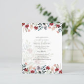 Elegant Green Burgundy Blue Floral Wedding (Stehend Vorderseite)