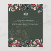 Elegant Green Burgundy Blue Floral Wedding Flyer (Hinten)