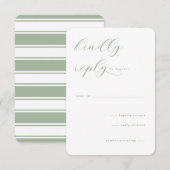 Elegant Green Calligraphy RSVP Karte (Vorne/Hinten)