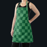 Elegant Green Checkerboard Design Schürze<br><div class="desc">A green and dark green checkerboard pattern fills the image,  creating a sense of symmetry and balance. The design is simple and has a calming effect.</div>