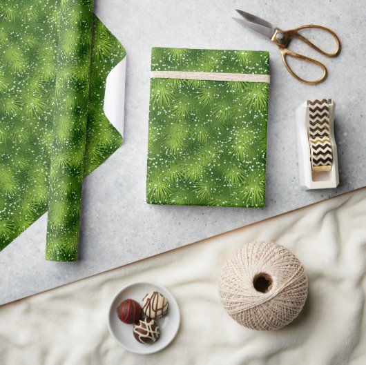 Elegant Green Christmas Geschenkpapier (Kunsthandwerk)