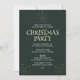 Elegant Green Christmas Party Invitation – Holiday Einladung
