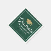 Elegant Green Class Of 2026 Graduation Serviette (Ecke)