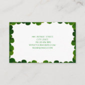 Elegant Green Clover Frame St.Patrick Visitenkarte (Rückseite)