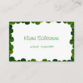 Elegant Green Clover Frame St.Patrick Visitenkarte (Vorderseite)