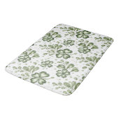 Elegant Green Clover Pattern  Badematte (Schrägansicht)