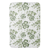 Elegant Green Clover Pattern  Badematte (Vorderseite Vertikal)