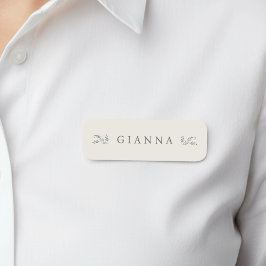 Elegant Green & Cream Botanical Namensschild