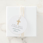 Elegant Green Cross Boy Erste Kommunalrunde Geschenkanhänger (Beispiel)