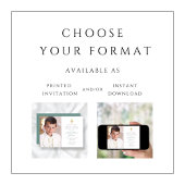 Elegant Green Cross Foto Boy First Communation Einladung