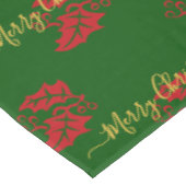 Elegant Green Custom Christmas Holly Tischdecke (Schrägansicht)