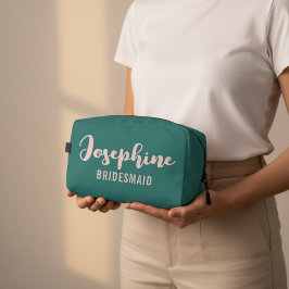 Elegant Green Custom Toiletry Bag for Bridesmaids Waschbeutel