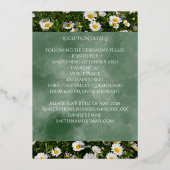 Elegant Green Daisy Foil Folieneinladung (Rückseite)
