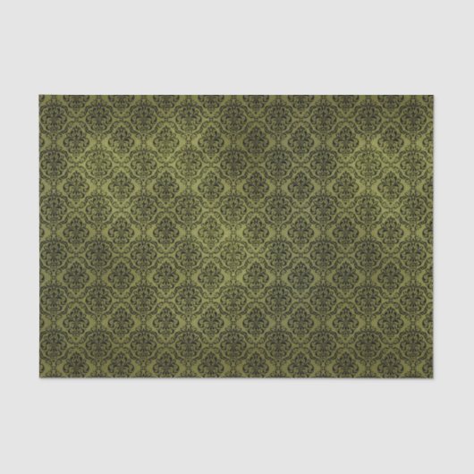 Elegant Green Damask Seidenpapier (Vorderseite)