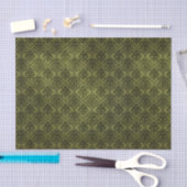Elegant Green Damask Seidenpapier (Handwerk)