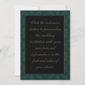 Elegant Green Damask Wedding Einladung (Rückseite)