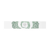 Elegant Green Damask Wedding Einladungsbanderole (Flach)