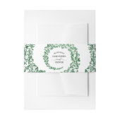 Elegant Green Damask Wedding Einladungsbanderole (Vorderseite Beispiel)
