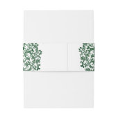 Elegant Green Damask Wedding Einladungsbanderole (Rückseitenbeispiel)