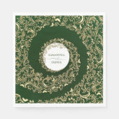 Elegant Green Damask Wedding Serviette (Vorderseite)