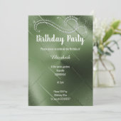 ELEGANT GREEN DIAMOND BIRTHDAY PARTY EINLADUNG (Stehend Vorderseite)