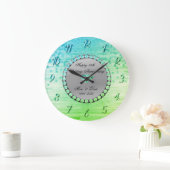 Elegant Green Diamonds 25. Hochzeitstag Große Wanduhr (Zuhause)