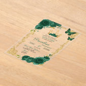 Elegant Green Emerald Crown Quinceanera Acryleinladungen (Ablage )