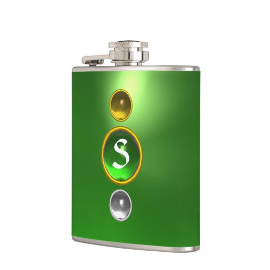 ELEGANT GREEN EMERALD GEMSTONE MONOGRAM FLACHMANN (Links)