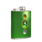 ELEGANT GREEN EMERALD GEMSTONE MONOGRAM FLACHMANN (Rechts)