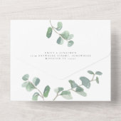 Elegant Green Eucalyptus Script Wedding All In One Einladung (Rückseite)