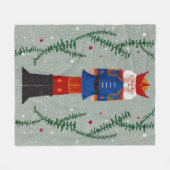 Elegant Green Festive Merry Christmas Nutcracker Fleecedecke (Vorderseite (Horizontal))
