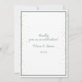 Elegant Green Floral Bow Wedding Einladung (Rückseite)