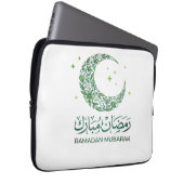 Elegant Green Floral Crescent Ramadan Mubarak Arab Laptopschutzhülle (Vorne Rechts)