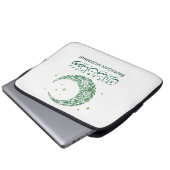 Elegant Green Floral Crescent Ramadan Mubarak Arab Laptopschutzhülle (Vorne Knopf)