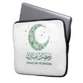 Elegant Green Floral Crescent Ramadan Mubarak Arab Laptopschutzhülle (Vorderseite Links)