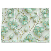 Elegant Green Floral Große Geschenktüte (Vorderseite)