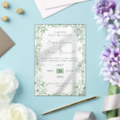 Elegant Green Floral Line Art Wedding Invitation  Acryleinladungen (In Situ (Hochzeit))