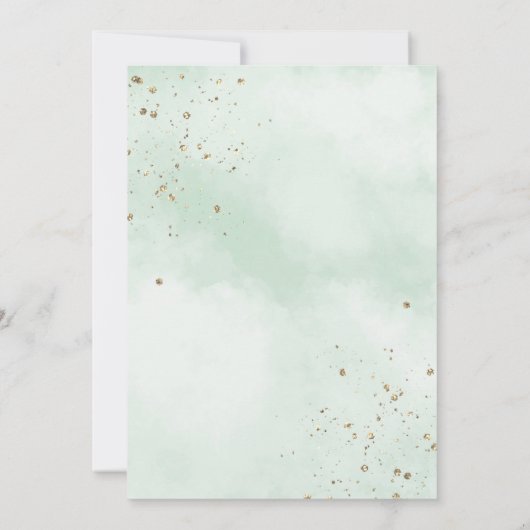 Elegant Green Floral Prinzessin Quinceañera Einladung (Rückseite)