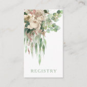 Elegant Green Floral Rose Hochzeitregister Begleitkarte (Vorderseite)