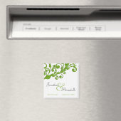 Elegant Green Floral Save the Date Magnet (In Situ (Geschirrspüler))
