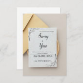 Elegant Green Floral Save the Date Wedding Invitat Dankeskarte (Vorne/Hinten)