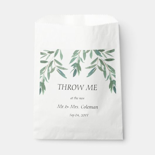 Elegant Green Foliage Throw Geschenktütchen (Vorderseite)