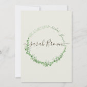 ELEGANT GREEN FOLIAGE VIRTUELLES BRAUTPARTY EINLADUNG (Rückseite)