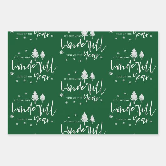 Elegant Green Frohe Weihnachtsgeschenk Geschenkpapier Set (Vorderseite 3)